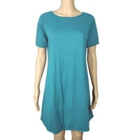Ženska haljina za sunčanje Čvrsta kratka kratka kratka rukava s kratkim rukavima Sky Blue XL