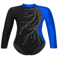 Yizyif Girls Gimnastički balet Leotard kostim plesna odjeća Shiny Fau Diamonds Skaning sa klizanjem