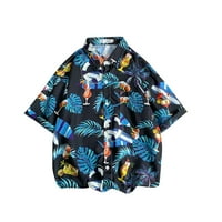 Dame košulje s kratkim rukavima labav Havaji plaža Parkin grafički ispis rever sa džepom Žene Bluzes