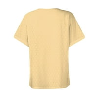 Ljetni vrhovi za žene čišćenje Ženska modna casual puni gumb V rect majica za bluzu bluza bluza pick