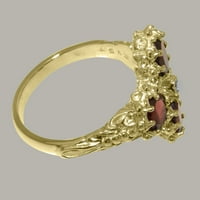Britanci izrađeni 14k žuto zlatni prirodni dijamant i grabljivi ženski prsten - veličine opcija - veličine 7,5