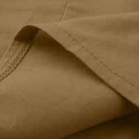 Cacommmark Pi ženske majice dugih rukava čišćenje dugih rukava od pune boje labavo labava bluza s vratima