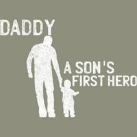 Objmi Day Dnevne košulje od sina First Hero tata Muške vojne zelene grafičke tee - Dizajn ljudi 3xl