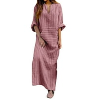 Luiyenes Fringe suknja pamučna posteljina ženska haljina tunika
