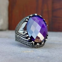 Yubnlvae Prsteni moda Elegantni ljubičasti kameni nakit nakit nakit angažirani prsten za žene i muškarce srebro 13