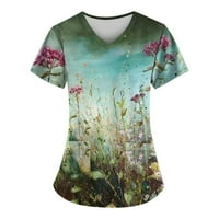 Ženski bluze s kratkim rukavima Ženska plus bluza Modni grafički otisci Košulje V-izrez Ljetni vrhovi