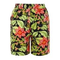 Mveomtd ženske ležerne kratke hlače Ljeto udobno plaže kratke hlače Elastični struk cvjetni tisak sa