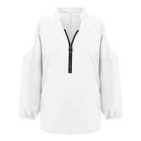 FVWitlyh obične majice za ženski vrat čamca i rukava s V-izrezom Draped Dolman vrh sa bočnom majicom