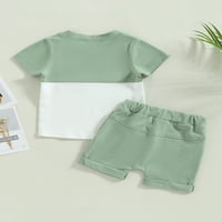 Ljetna dječja dječaka odjeća za dječake Slatka kratki rukav Kontrastni bojama T-majica Pocket Shorts