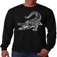 Muška skica Alligator Crna majica s dugim rukavima Mala crna