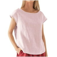 Posteljine za žene Ljeto kratkih rukava Bluze Regularne fit T majice Pulover Ties Tops Solid T-majice