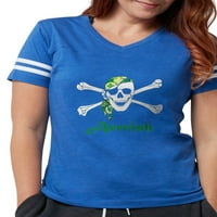 Cafepress - Dolaznica Irska piratska lobanja i majica u križanju - Ženska fudbalska majica