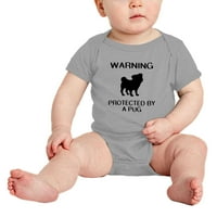 UPOZORENJE: Zaštićeno pug pasa Funny Baby Rompers Newbornical odjeća odjeća