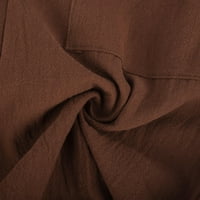 Growesty Hlače za žene čišćenje Ženske pune boje Udobni povremeni džep pamuk i posteljina kapris