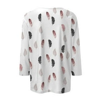 Žene ljetne vrhove rukavice za žene Slatko cvijeće Ispiši grafički teženi bluze casual plus veličina osnovnih vrhova pulover