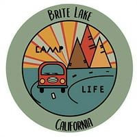 Brite Lake California Suvenir Vinil naljepnica za naljepnicu Kampiranje Dizajn