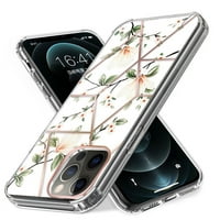 Za Apple iPhone plus modna umjetnost cvjetna IMD dizajn prekrasan cvjetni uzorak hibridni zaštitni čvrsti pogodan, XPM futrola za telefon [bijeli cvijet]