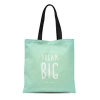 Platno tote torba Zelena fraza snova Big Mislio sam da je riječ Tirkizni san Izdržljive vrećice za odmor za višekratnu upotrebu