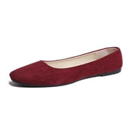 Gomelly Womens Balet Flats klizanje na stanovima Ležerne cipele Vino crveno 6,5
