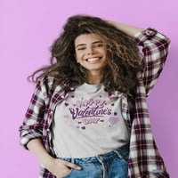 Sretna majica za kalentinski dan zaljubljenih žena -Martprints dizajni, ženski 3x-veliki