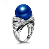 Prsten za ženske nakit stil moda cirkon plava američka popularna atmosfera h evropski retro ženski prsten