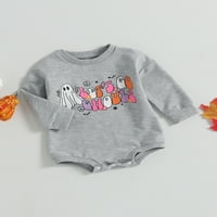 Toddler Baby Boy Girl Fall odjeća Prevelika kapuljača za rubove s dugim rukavima Onesie Halloween bebe