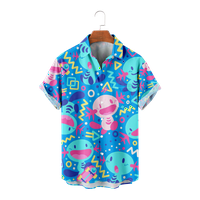 FNYKO MUŠKE I BOJNE Ljetne havajske majice crtani slatki ispis šareni kratki rukav niz havajska majica