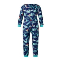 Podudaranje obiteljske božićne pidžame set Hoodie Pajamas Snowflake Elk Print kombinezon za prijevoz