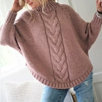 Ketyyh-Chn dugi džemperi za žene Zimski patentni patentni patentni patentni patentni patentni patentni patentni paketni pulover Jumper Pink, XL