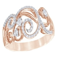 Bijeli prirodni dijamantski prsten za pomicanje u 10k ružičasto zlato