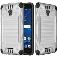 Kompatibilna Wiko Ride Case Curbled Metal Teksture Hybrid TPU Silver Guard Poklopac telefona
