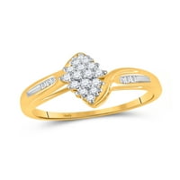 Dijamantna princeza 10kt Žuta zlatna žena Okrugli dijamant ovalni klaster baguette prsten cttw