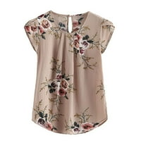 Bluze i majice s gumbom Žene Ležerne prilike okrugli vrat Osnovna cvjetna bluza s kratkim rukavima s