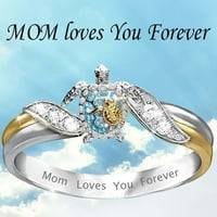 Umitay Healthy Turtle Inlaid Circon Lično prsten za ličnost Djevojka Majčin dan Poklon Jewelr 9