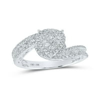 10kt bijelo zlato okruglo Dijamantna suza za vjenčani prsten za vjenčanje CTTW