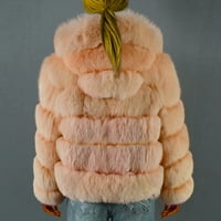 Lilgiuy ženske dame toplo Fau Chrurry kaput jakna Zimska solidna V-izrez Outerwewer Khaki, 6 zimska moda