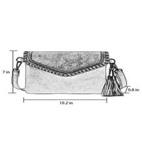 Jusddie Women Crossbody torbe Multi džepovi torba na rame Zipper retro ručni dizajner dame moda podesiva