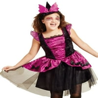 Djevojke ružičasto šišmiše Crno sjaj Tulle Halloween haljina 7 8