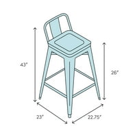 Carlsbad Bar & Counter okretna stolica, težinski kapacitet: 250, okretni: Da
