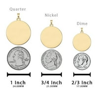 Slikovitolgold.com Saint Michael okrugle vjerske medalje Ogrlice privjesci za odrasle u 10k bijelo zlato