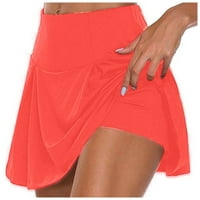 Qcmgmg teniske suknje za žene sa džepovima visokim nacrte naglih atletske golf vježbe za žene ružičaste