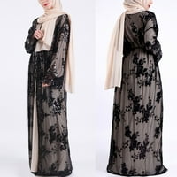 Leky Women izvezeni šljokice muslimanske haljine Abaya Islamski Jilbab Cardigan Long Robe