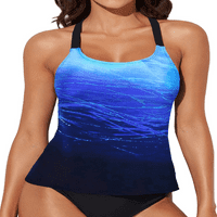 Chase Tajni ženski kupaći kostim Tankeni TOPS Racerback Stroppy Striped Cvjetni printer Plus veličina