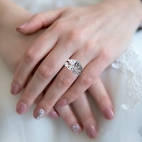 Nova korejska moda Moissanite Snowflake prstena s pločicama Luksuzna grupa Inlaid Simulacija svijetli