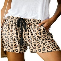Kratke hlače za ljetne žene srtiped patchwork boho vruće pantalone džepove bijelog leoparda m