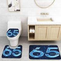 65. rođendan Moderni stilizirani brojevi na noćnom nebu poput tamne pozadine tamnoplavim rubnim prostircima za kupatilo Contour mat i toaletni poklopac poklopca poklopca