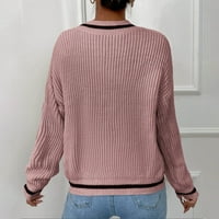 Akiirool džemperi za žene Dressy casual ženski pleteni džemper dugi rukav pulover pleteni ležerni džemper vrhovi
