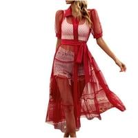 Azrijske ljetne haljine, ženske plus veličina haljina za čišćenje ženske proljeće ljeto od solidne boje
