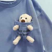 Toddler Baby Girls Boys Hoodie Dukserice Odjeća s dugim rukavima Medvjed pulover