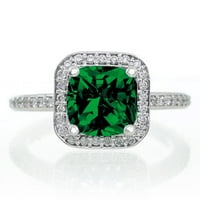 Carat Princess Cut Classic Diamond Moissinite Halo Angažovački prsten na 10k bijelo zlato